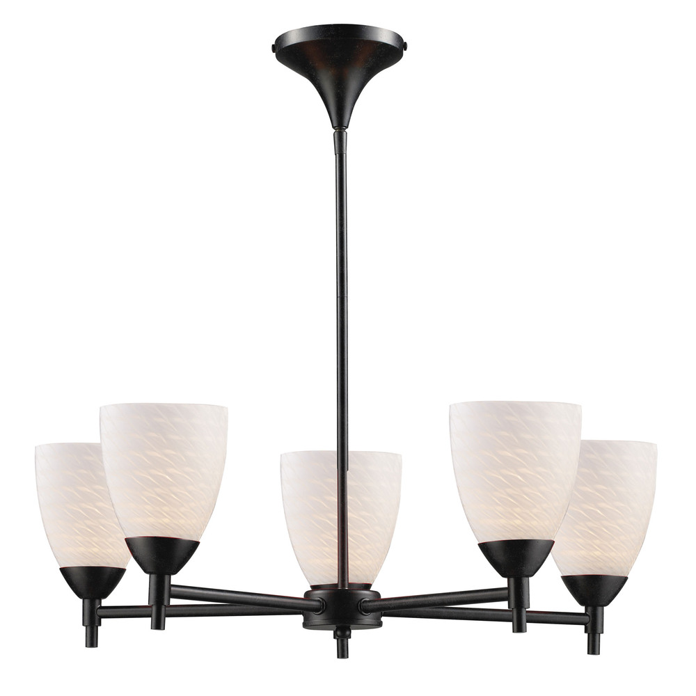 Celina 5 Light Chandelier In Dark Rust And White