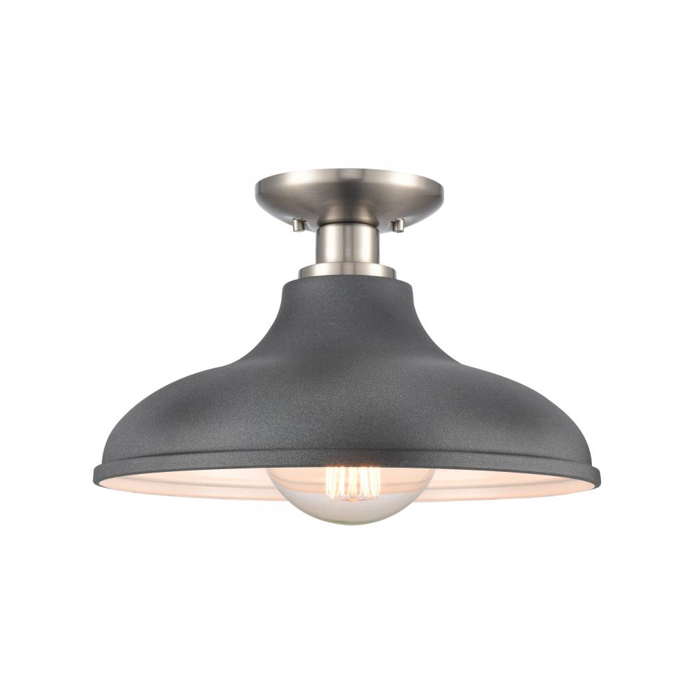 Grenville 13'' Wide 1-Light Semi Flush Mount - Brushed Nickel