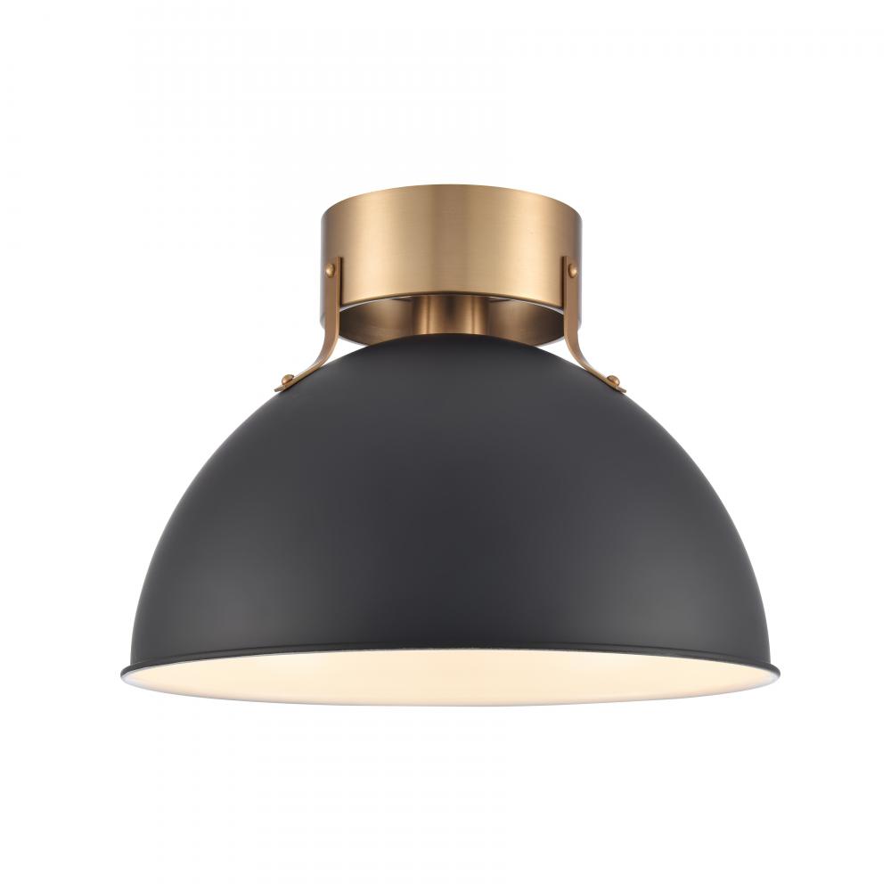 Zayne 12'' Wide 1-Light Semi Flush - Matte Black