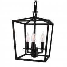 ELK Home 1084-MB-NG - Cage 8.5'' Wide 3-Light Pendant - Matte Black