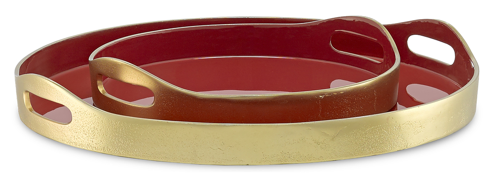 Riya Red Tray Set of 2