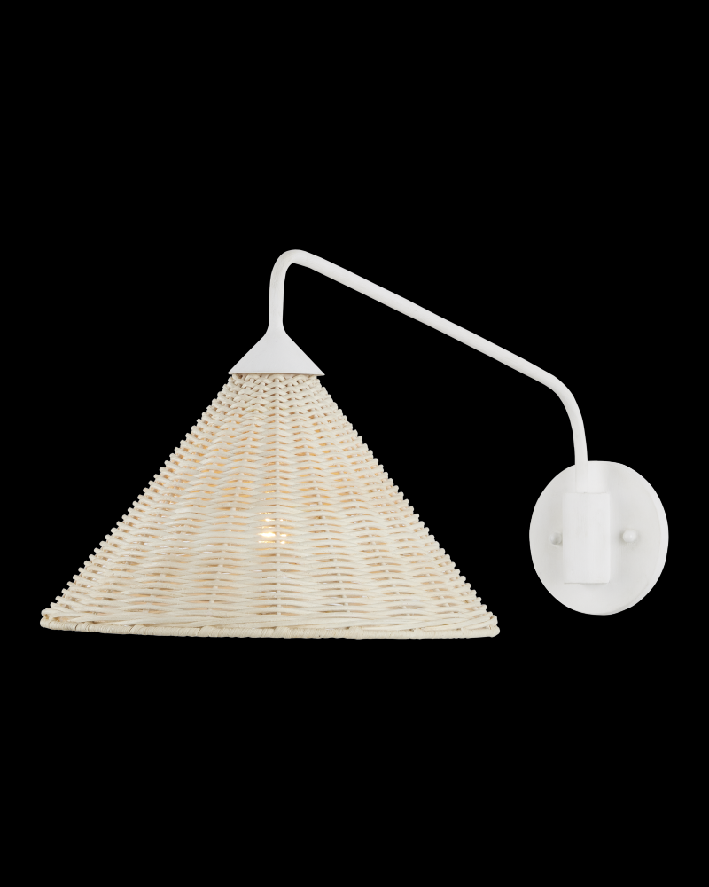 Basket White Swing-Arm Wall Sconce