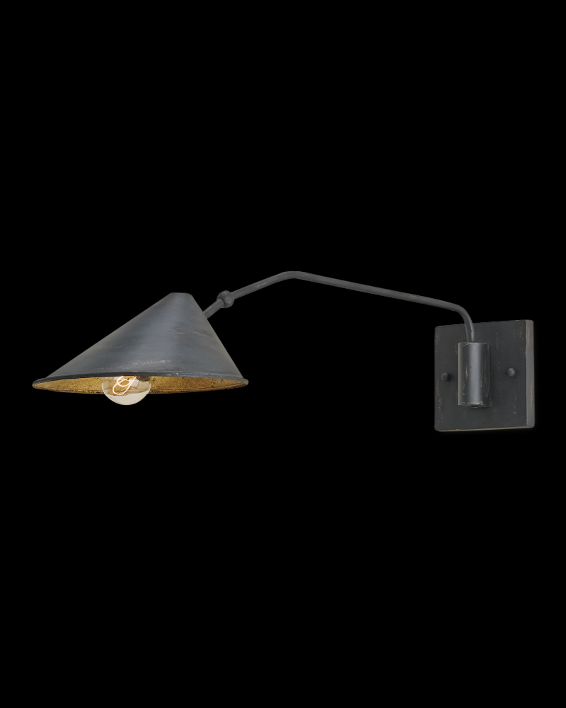 Serpa Black Single Swing-Arm Wall Sconce