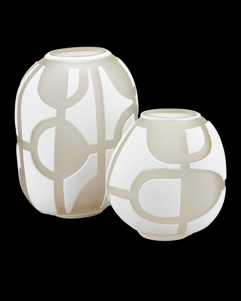 Art Decortif White Vase Set of 2