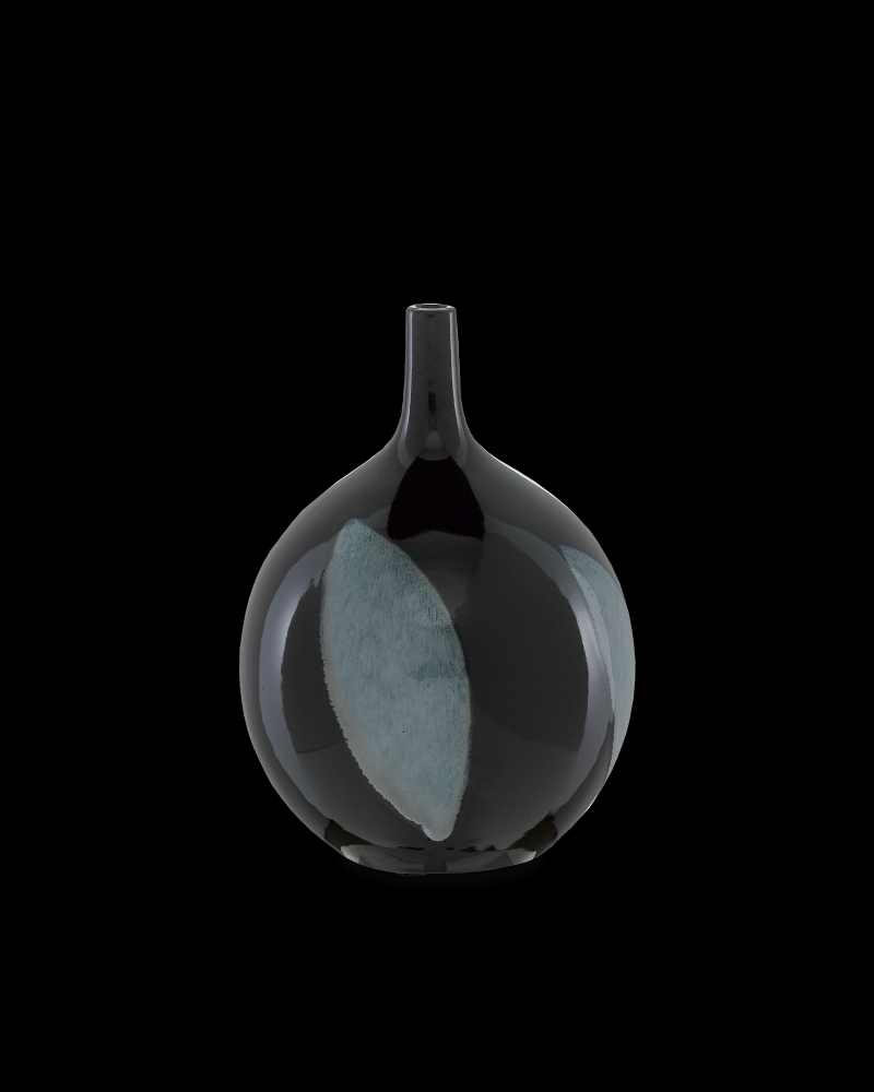 Let Us Twist the Glass Round Black Vase