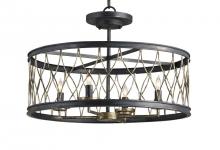 Currey 9902 - Crisscross Black Semi-Flush Mount